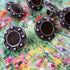 Buttons (Set of 10) - Pewter Studs | Metal | 11mm | Deep Amber